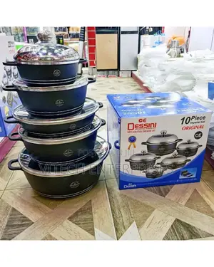 Dessini 10 PCS Non-Stick Cooking Serving Pots Pans