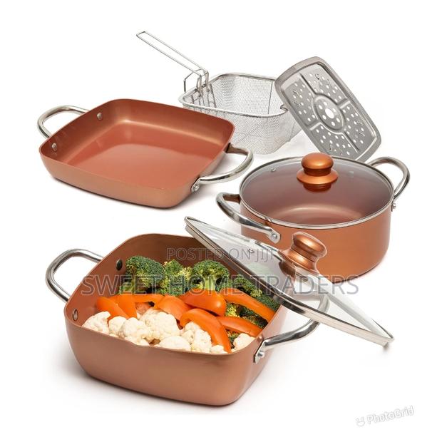 Copper Pan 9.5 Inch Deep Pan Nonstick Induction Plate , - main view