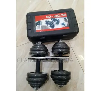 New 30 KGS Adjustable Cast Iron Dumbbell Set With Case 