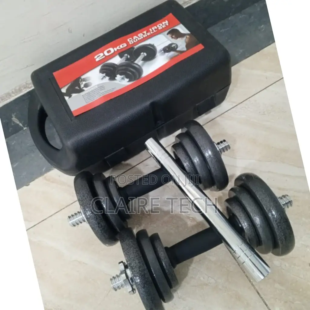 Adjustable 20 KGS Cast Iron Dumbbell Set With Case