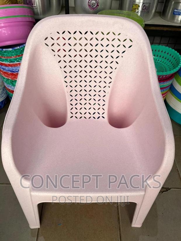 Baby Pink Plastic Chair - main view