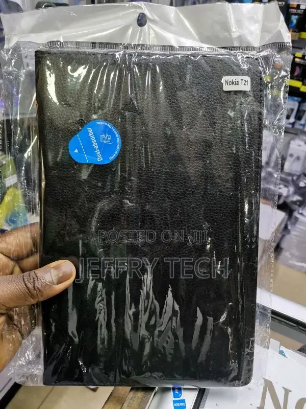 360 Rotatable Smart Flip Case Cover for Nokia Tab T21 Black
