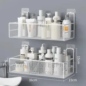 White Mesh Bathroom Rack