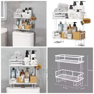 White Double Bathroom Organizer