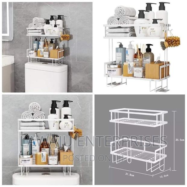 White Double Bathroom Organizer