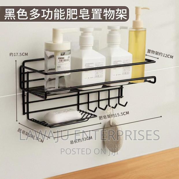 Black Bathroom Organizer With Soap Dish - thumbnail 2