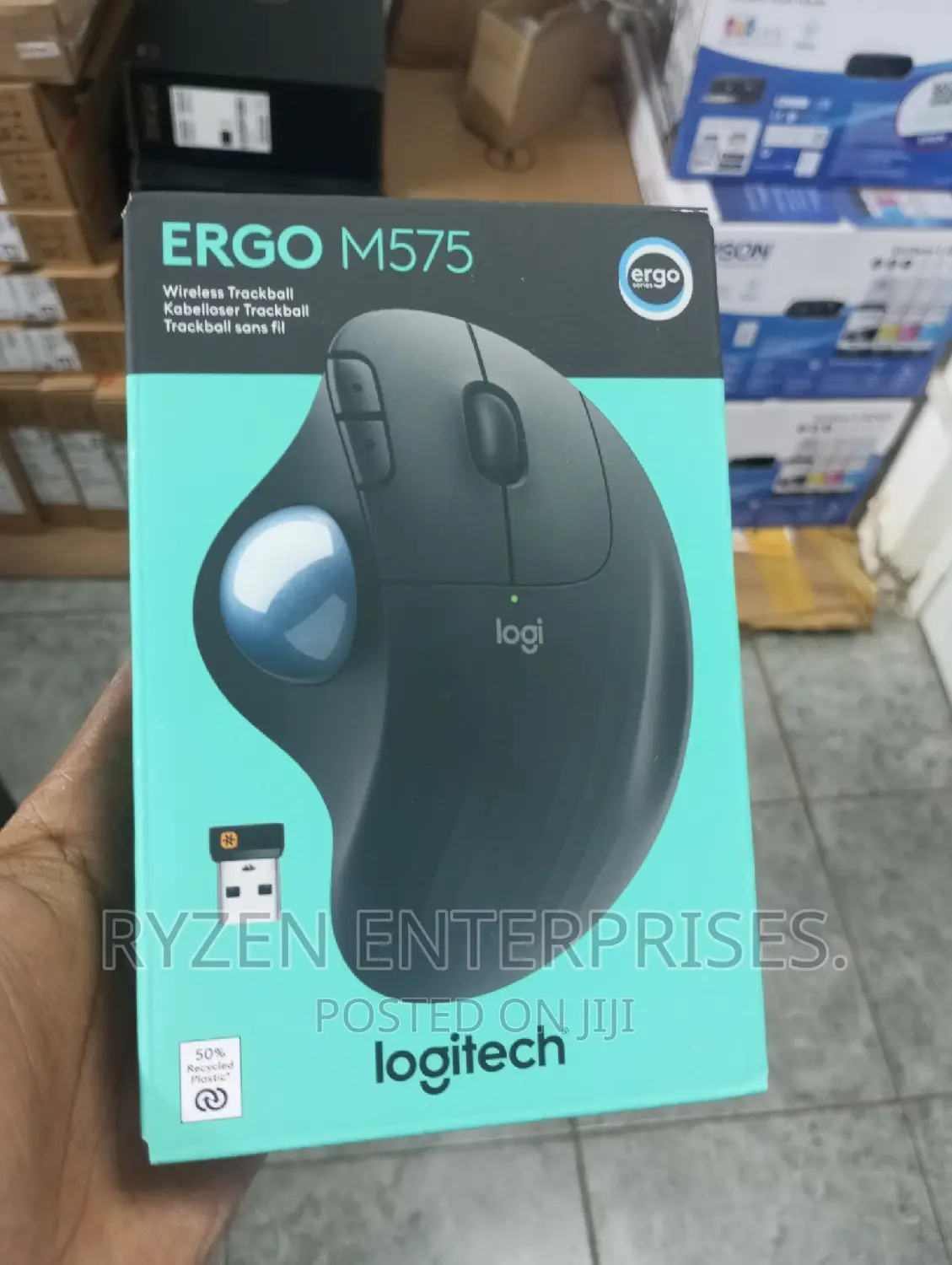 Logitech Ergo M575 Wireless Trackball Mouse (Black)