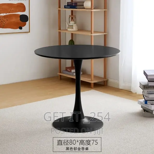 Wooden Cocktail Table With Metallic Dimensions: H73cm D80cm