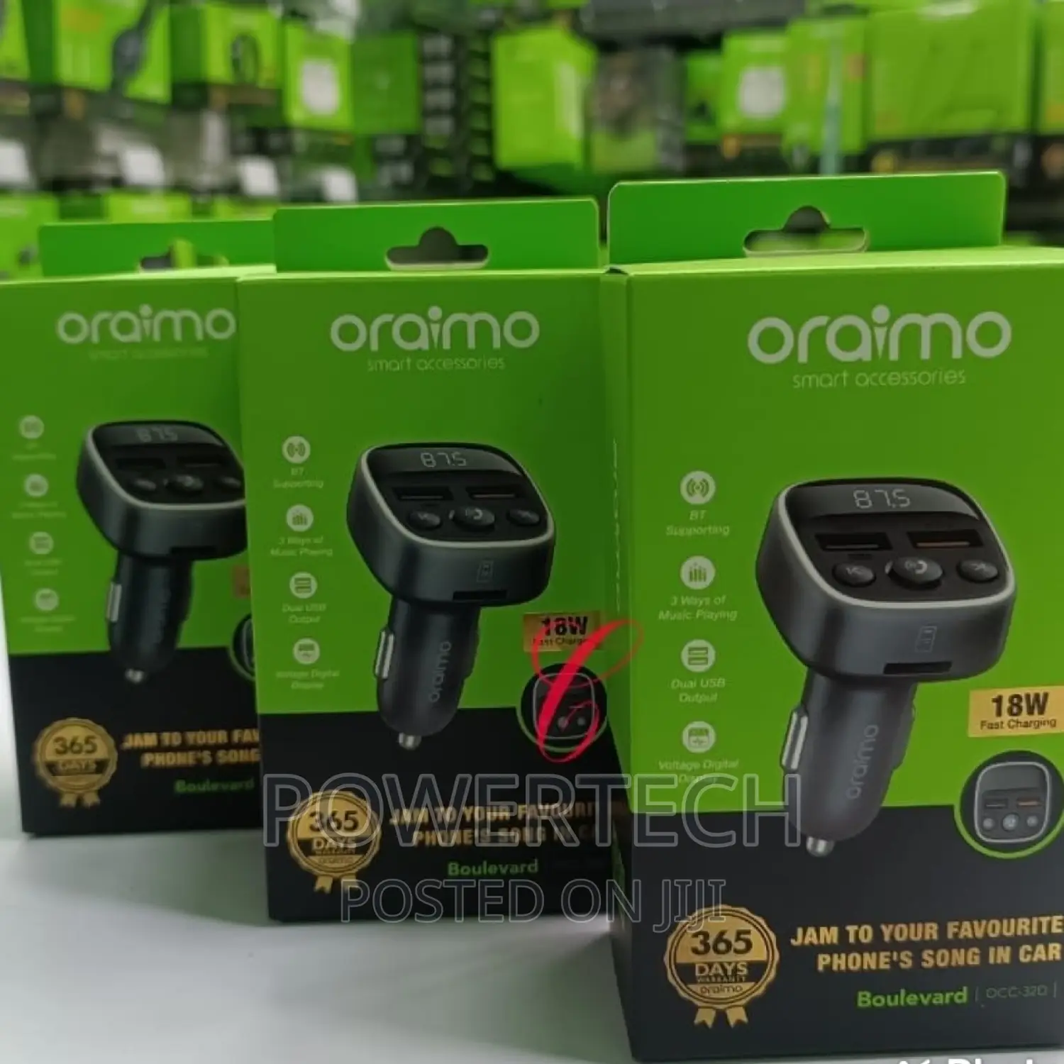 Oraimo Boulevard Car Modulator Mp3 Player With FM Radio.