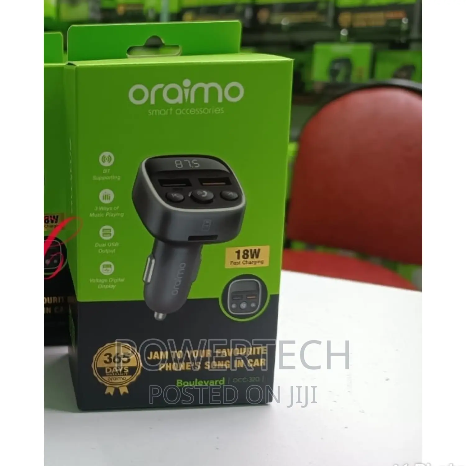 Oraimo Boulevard Car Modulator Mp3 Player With FM Radio.