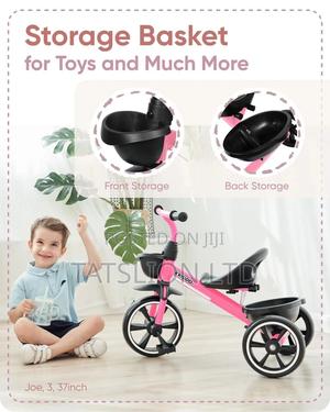 Kids Tricycle - Pink With Basket
