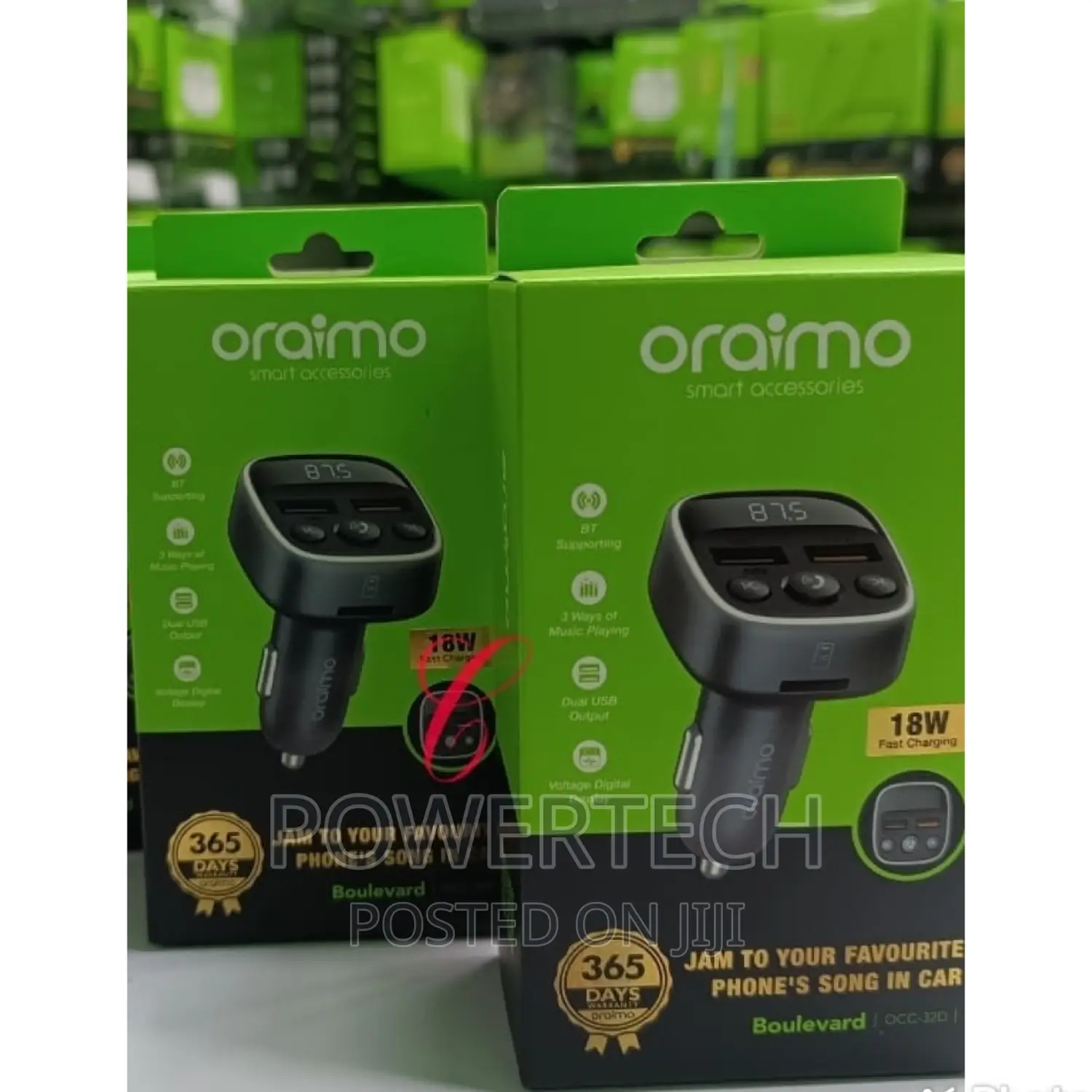 Oraimo Boulevard Car Modulator Mp3 Player With FM Radio