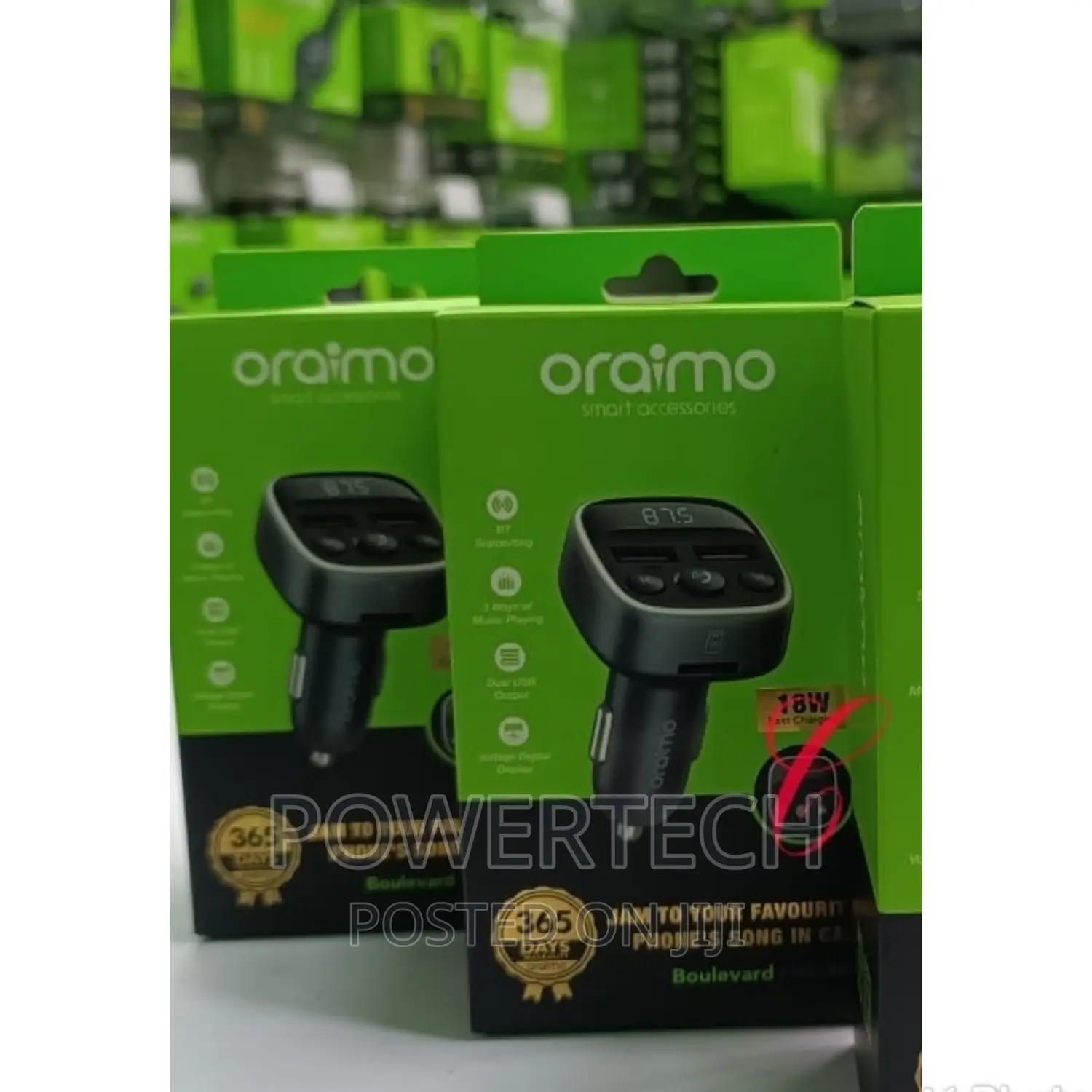 Oraimo Boulevard Car Modulator Mp3 Player With FM Radio