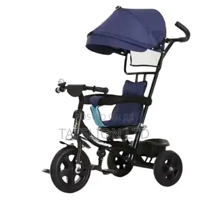 Kids Push Tricycle With Canopy Blue