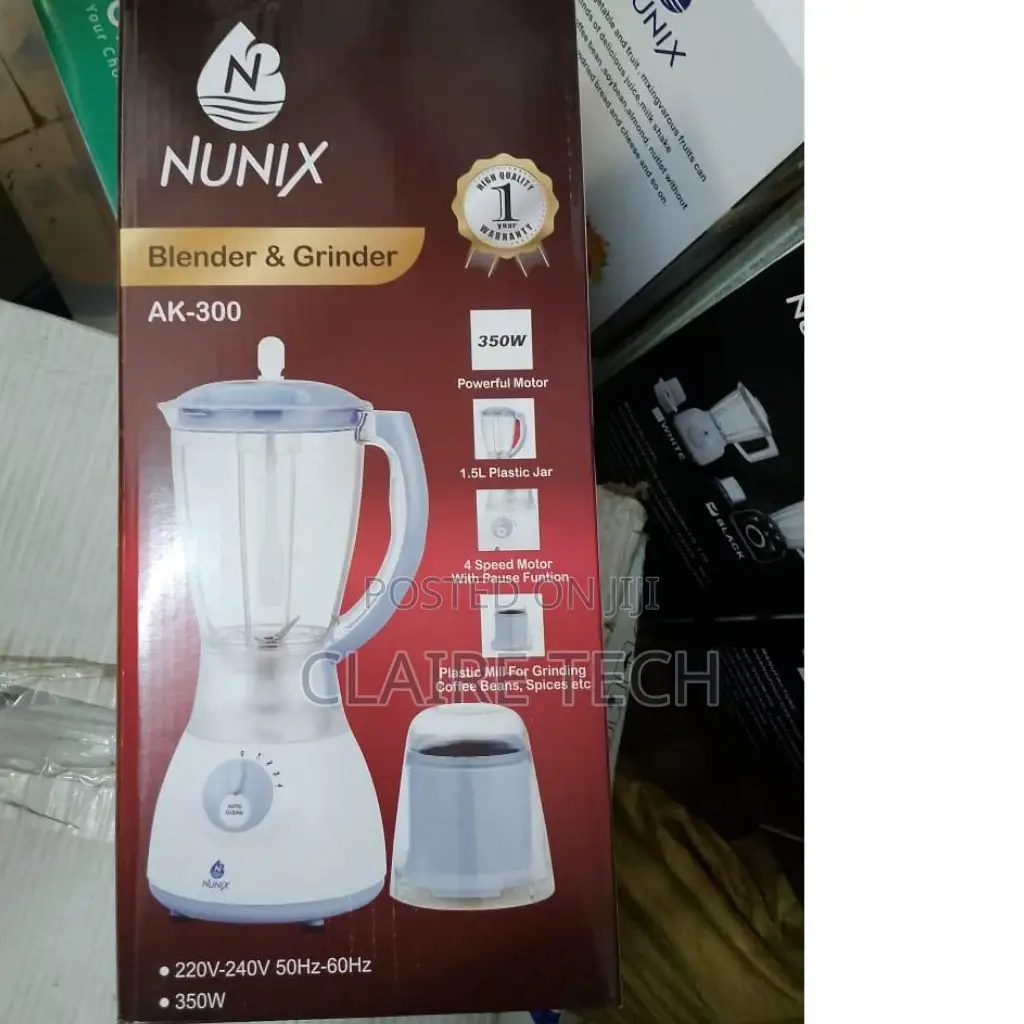 Nunix AK- 300 2 in 1 Blender With 1.5ltrs Jug and Grinder