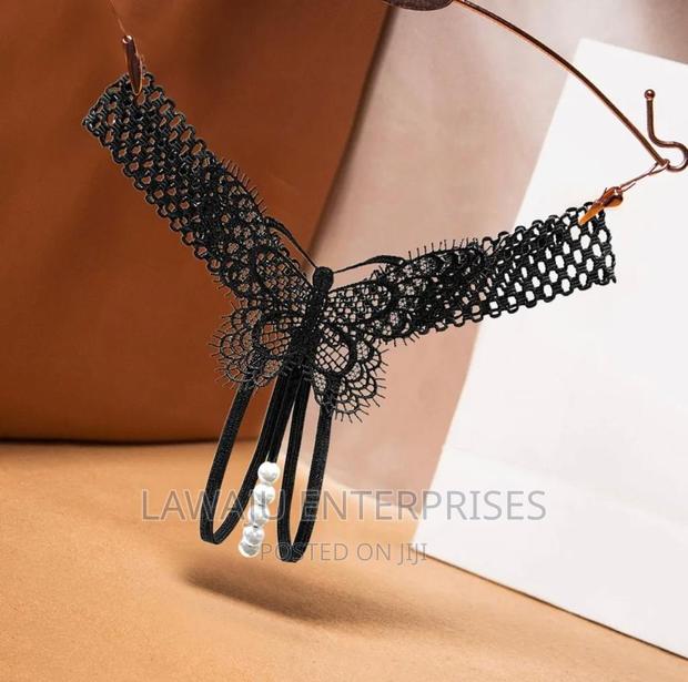 Butterfly Design Thong With Pearls - thumbnail 3