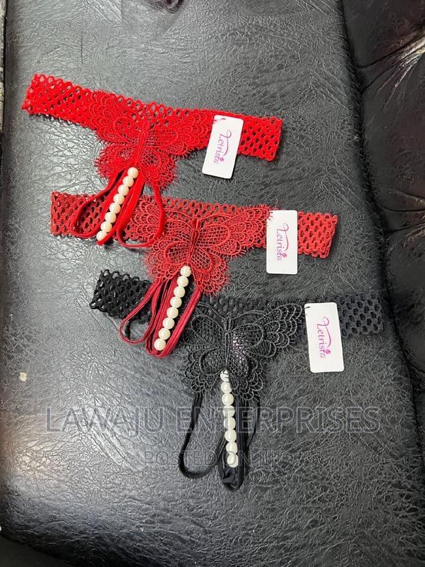 Butterfly Design Thong With Pearls - thumbnail 4