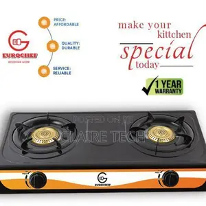 Black Eurochef 2 Burner Table Top Cooker