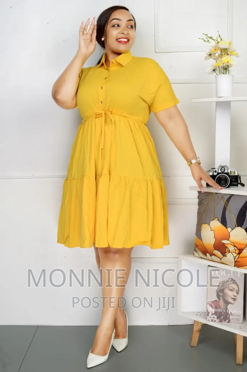 Mustard Yellow Shirt Dress/Skater Dress