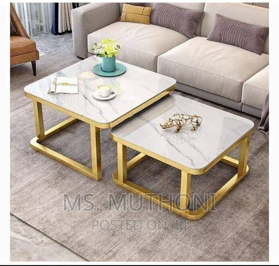 *Tempered Glass Square Nesting Table