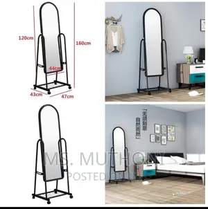 *Portable Dressing Mirror Black White Pink Height 160cm