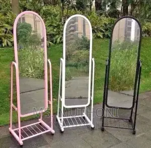 *Portable Dressing Mirror Black White Pink Height 160cm