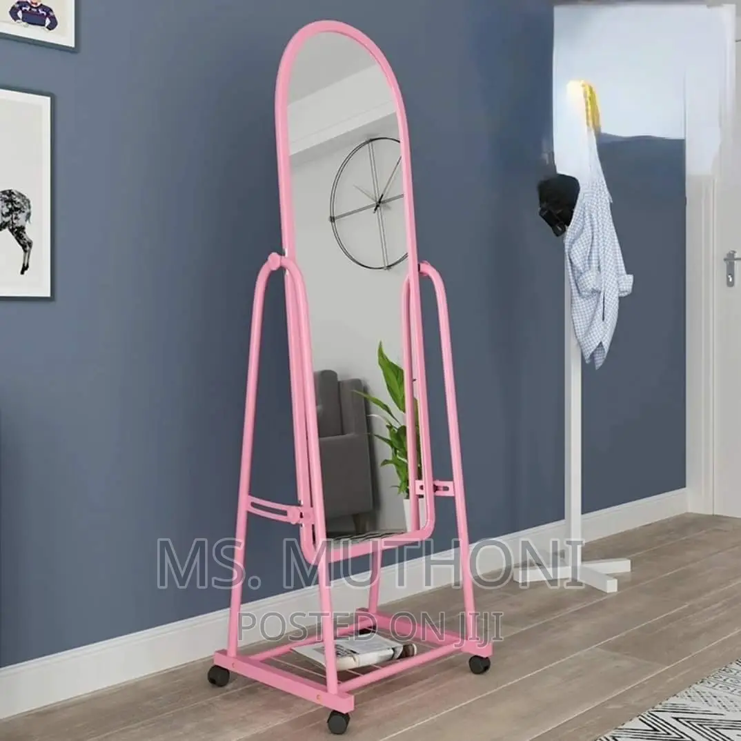 *Portable Dressing Mirror Black White Pink Height 160cm