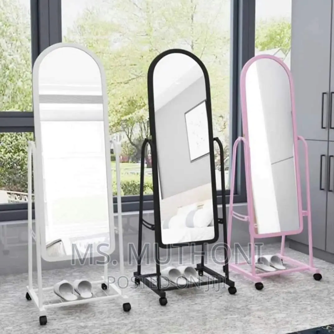 *Portable Dressing Mirror Black White Pink Height 160cm