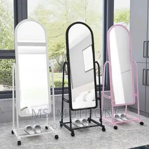 *Portable Dressing Mirror Black White Pink Height 160cm