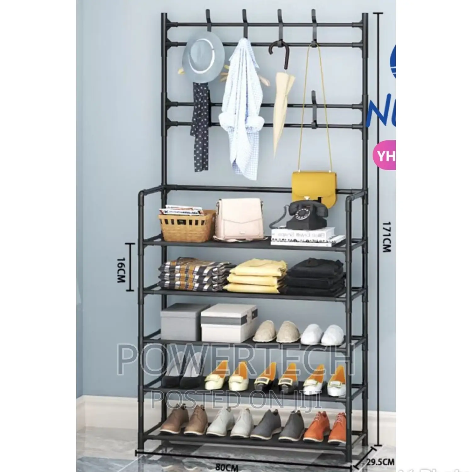 All-in-1 5 Layer Shoe Rack/Coat Rack/Cap Hanger *