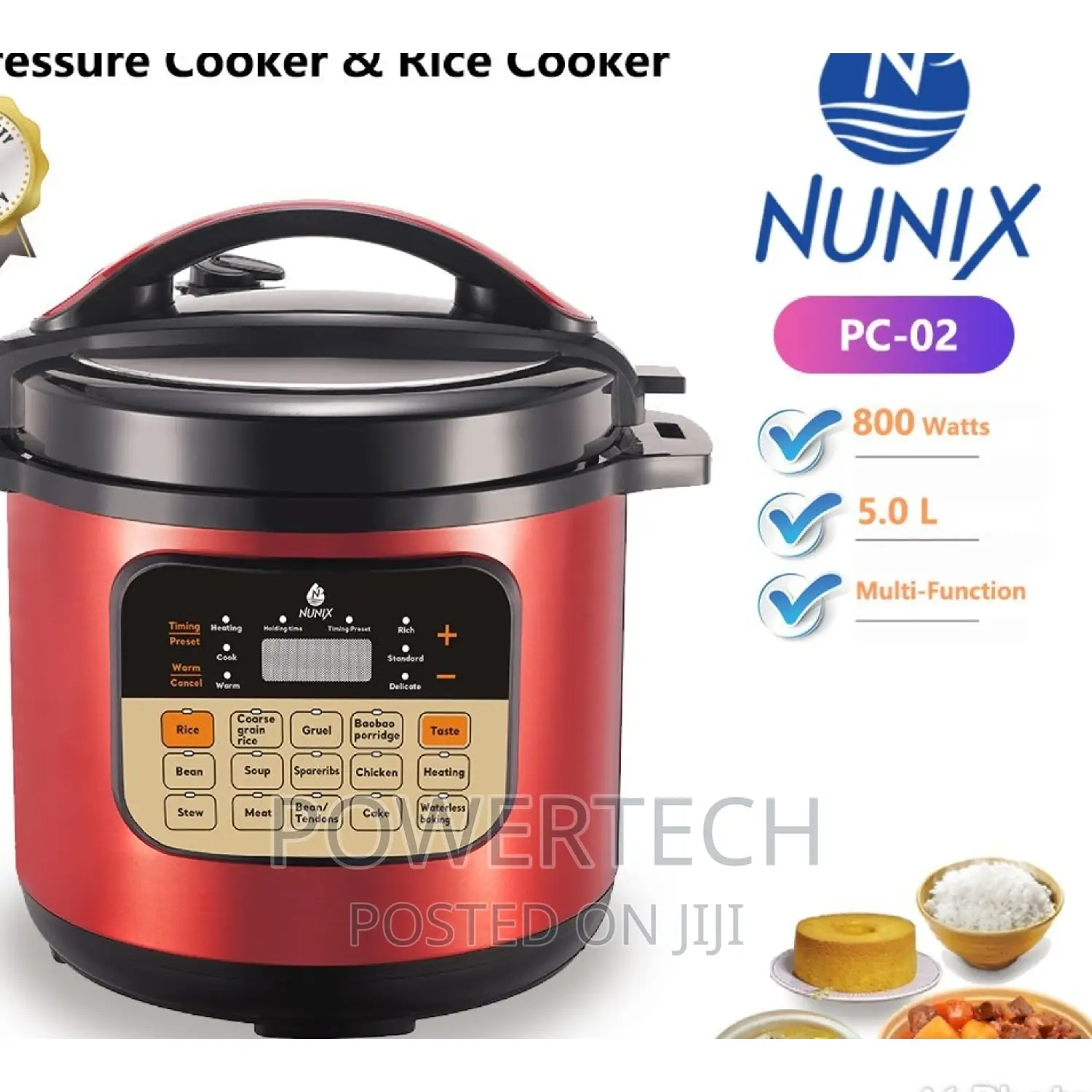 Nunix Pc02 Electric Pressure Cooker- 5 Litres .