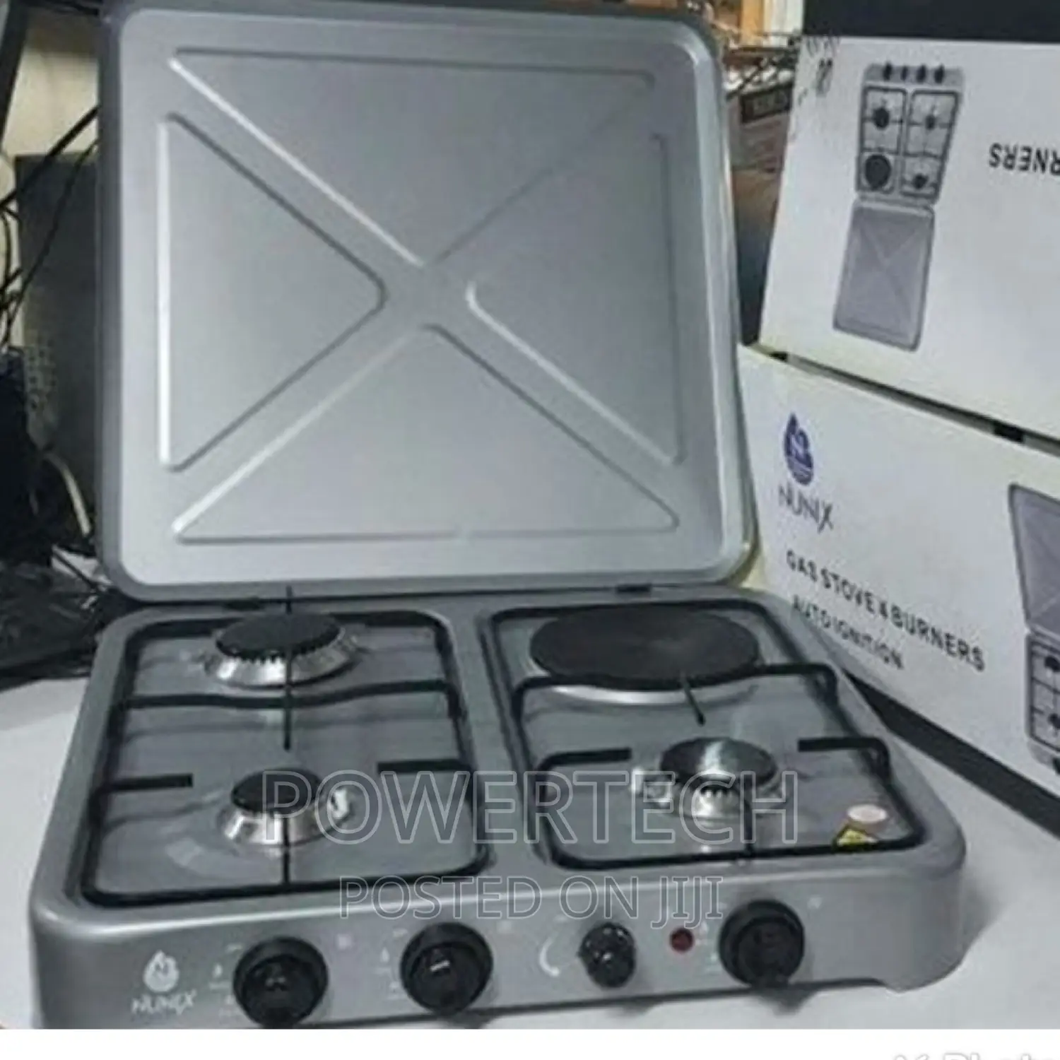 Nunix Table Top Cooker 3gas+1 Electric Burner Stove: