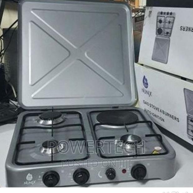 Nunix Table Top Cooker 3gas+1 Electric Burner Stove: