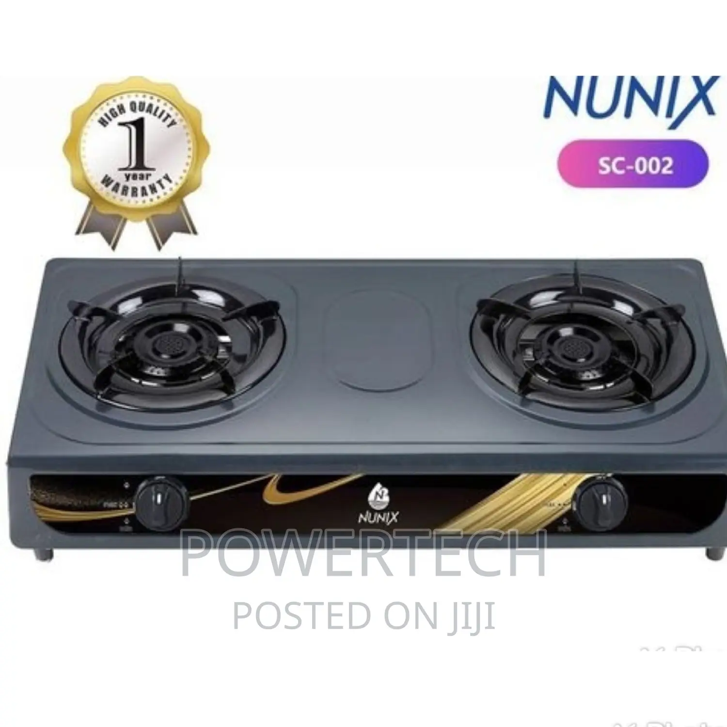 Nunix Stainless Steel 2 Burner Gas Cooker.