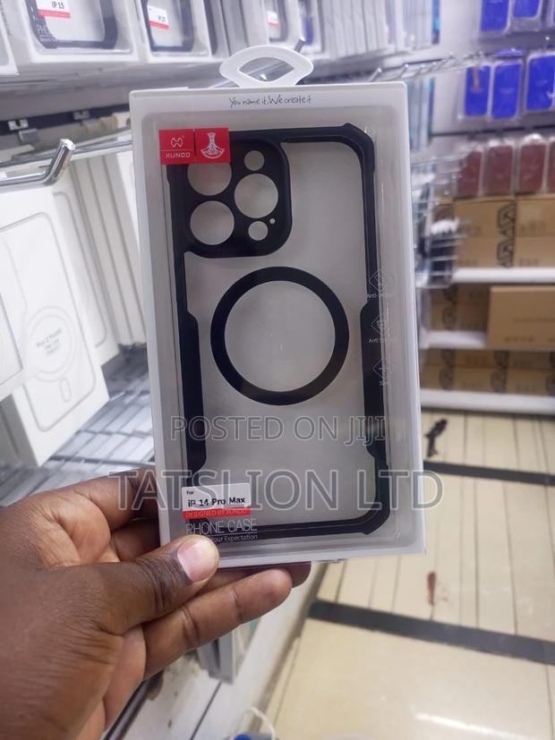 iPhone 14 Pro Max Shockproof TPU Clear Black Cases - main view