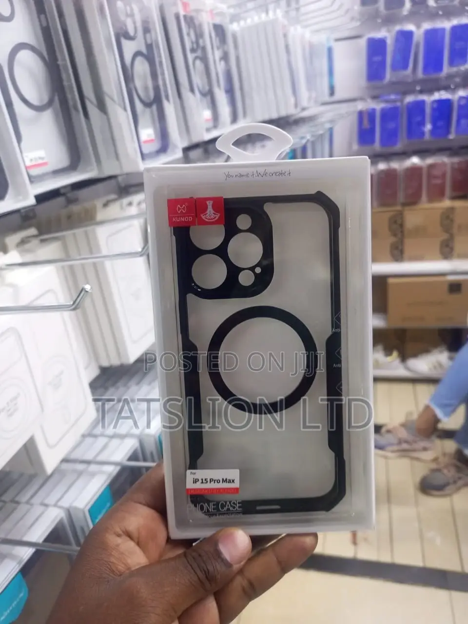 iPhone 15 Pro Max Clear Magnetic Case Black Magnetic Silic