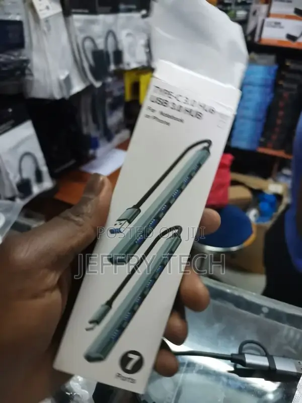 2X(1 PCS 7 Port USB Hub Slim 2 in 1(usb-C+usb 3.0) to USB 2.