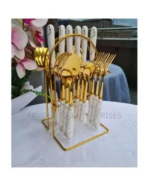 24pcs Marble Cutlery Set