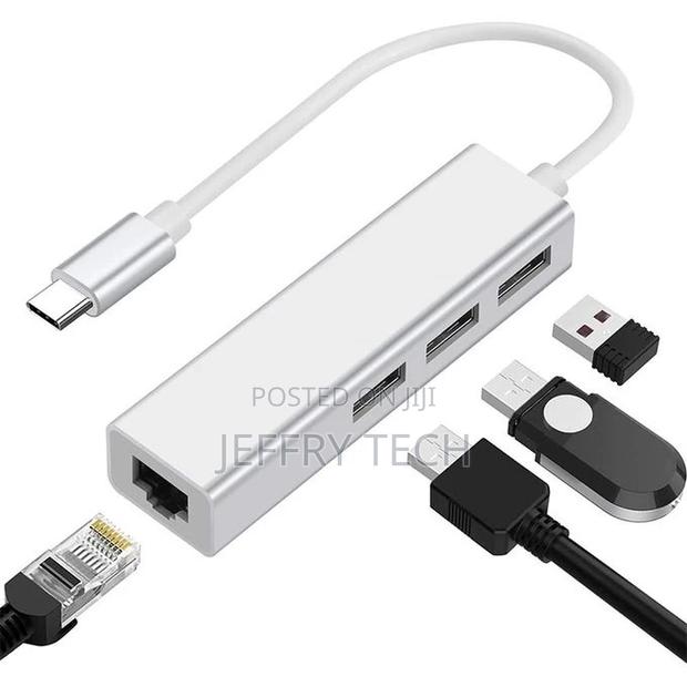 Type-C Transfer Rj45 With Usb3.0 Hub Hub 100 Megabyte Cable - thumbnail 3