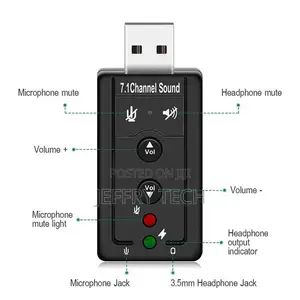 General USB Virtual Sound Adapter External 7.1 Buspowered So