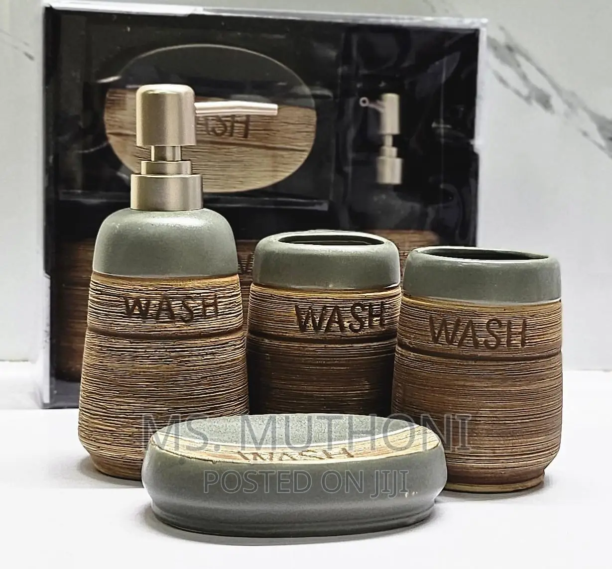 Fancy Ceramic Wash 4in1 Bathroom Set
