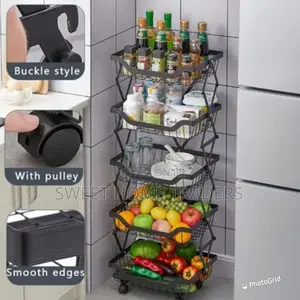 5layer Mettalic Advanced Foldable Fruit Rack, Rack