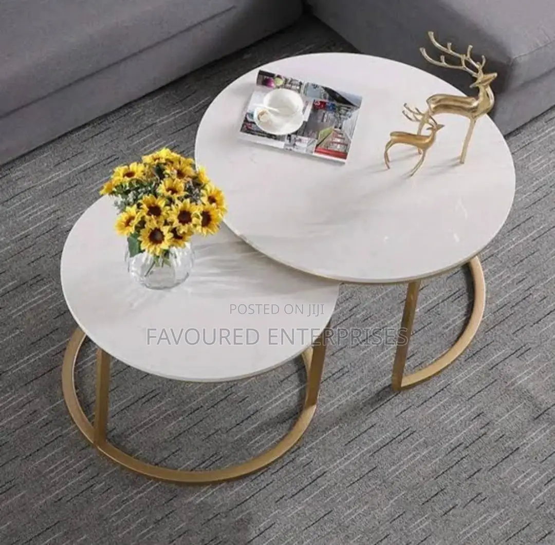 Wooden Marble Top Pattern Coffee Table