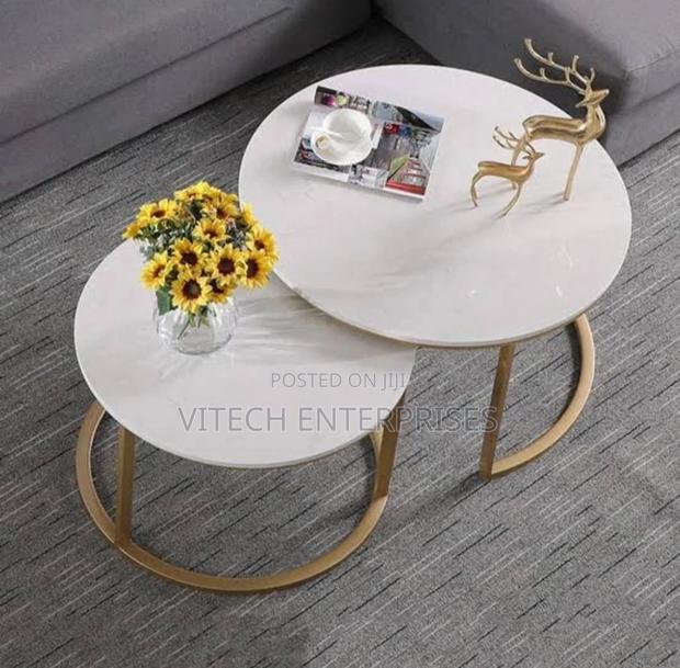 Wooden Marble Top Pattern Coffee Table - main view