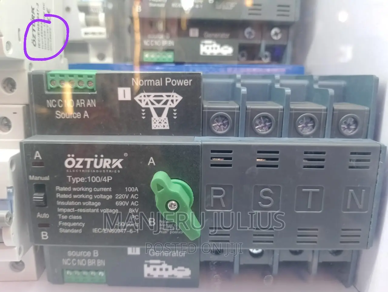 100amps Automatic Changeover