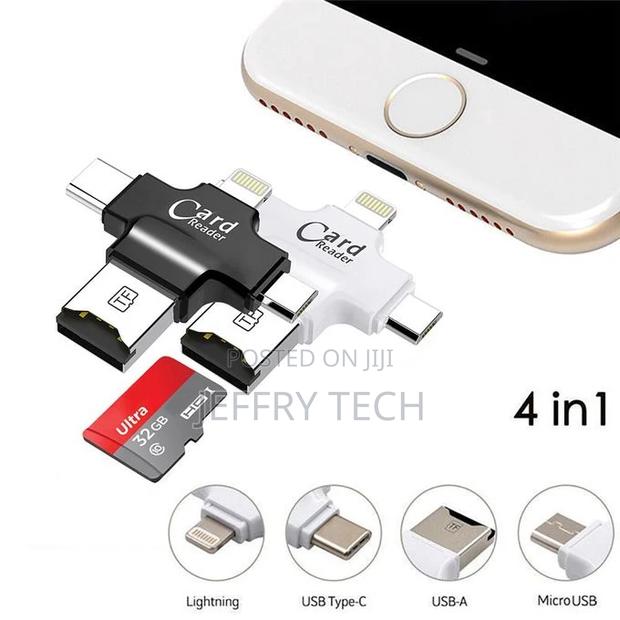 Portable Mini 4in1 IOS Microb Type C OTG Micro TF Card Read - thumbnail 2