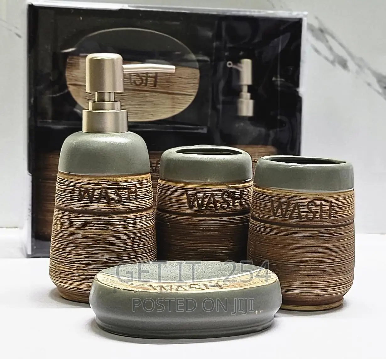 Fancy Ceramic Wash 4in1 Bathroom Set