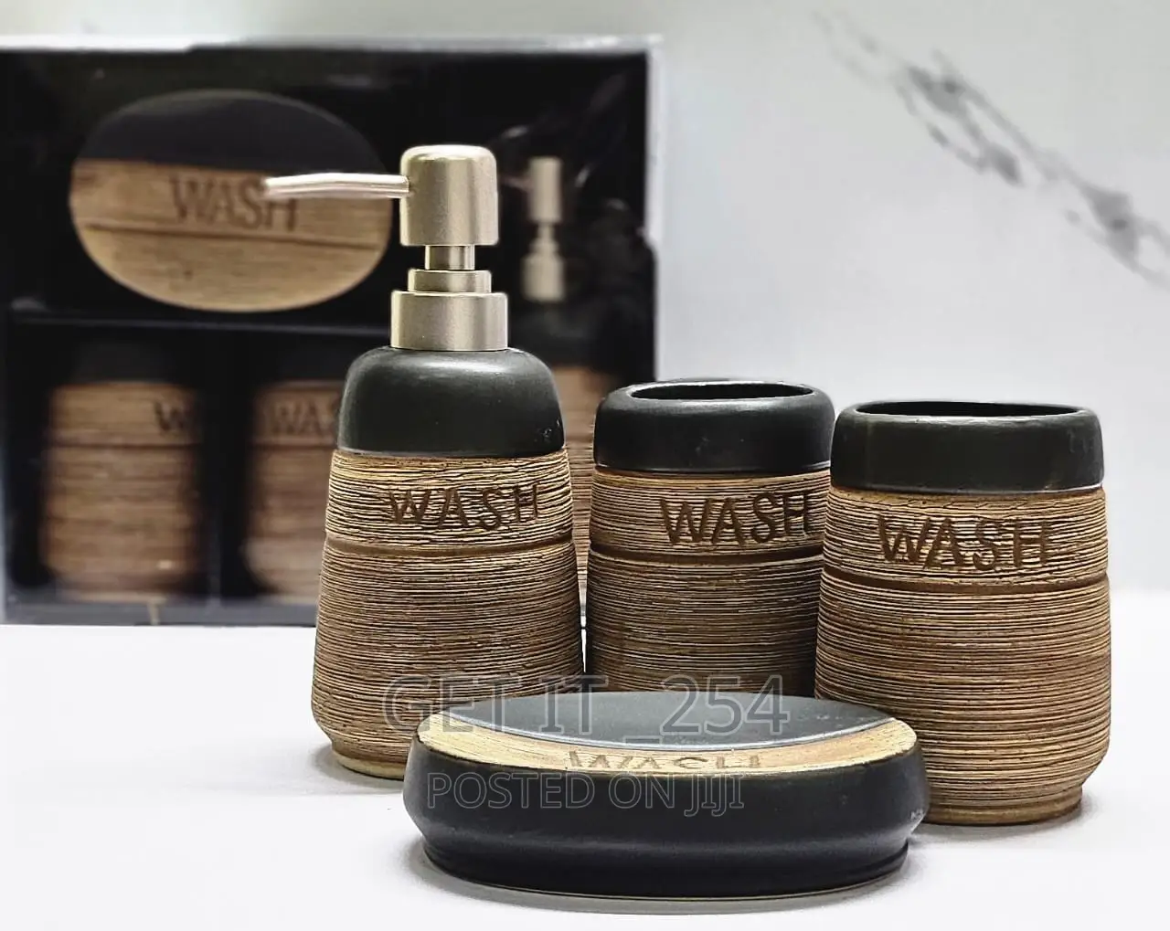Fancy Ceramic Wash 4in1 Bathroom Set