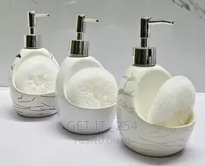 Fancy Ceramic Lotion / Soap Dispenser With Wash Pad
