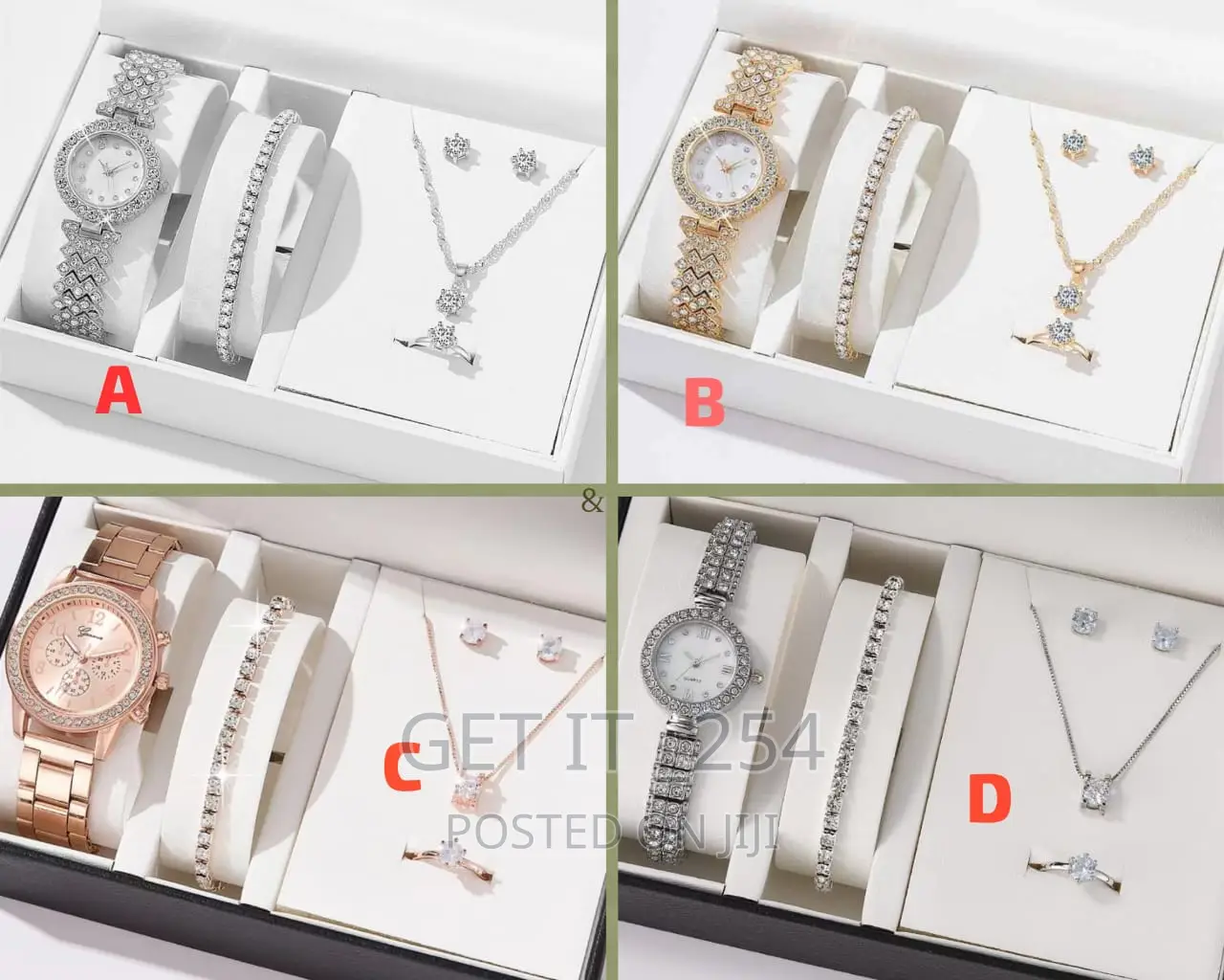 LADIES 5 PC GIFT SET *Consists Of*
Necklace
Watch